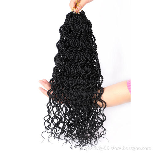 Kinky Curl Senegal Twist Goddess Crochet Hair Synthetic Hair Extensions Wavy Senegalese Twist Hair Crochet Braids